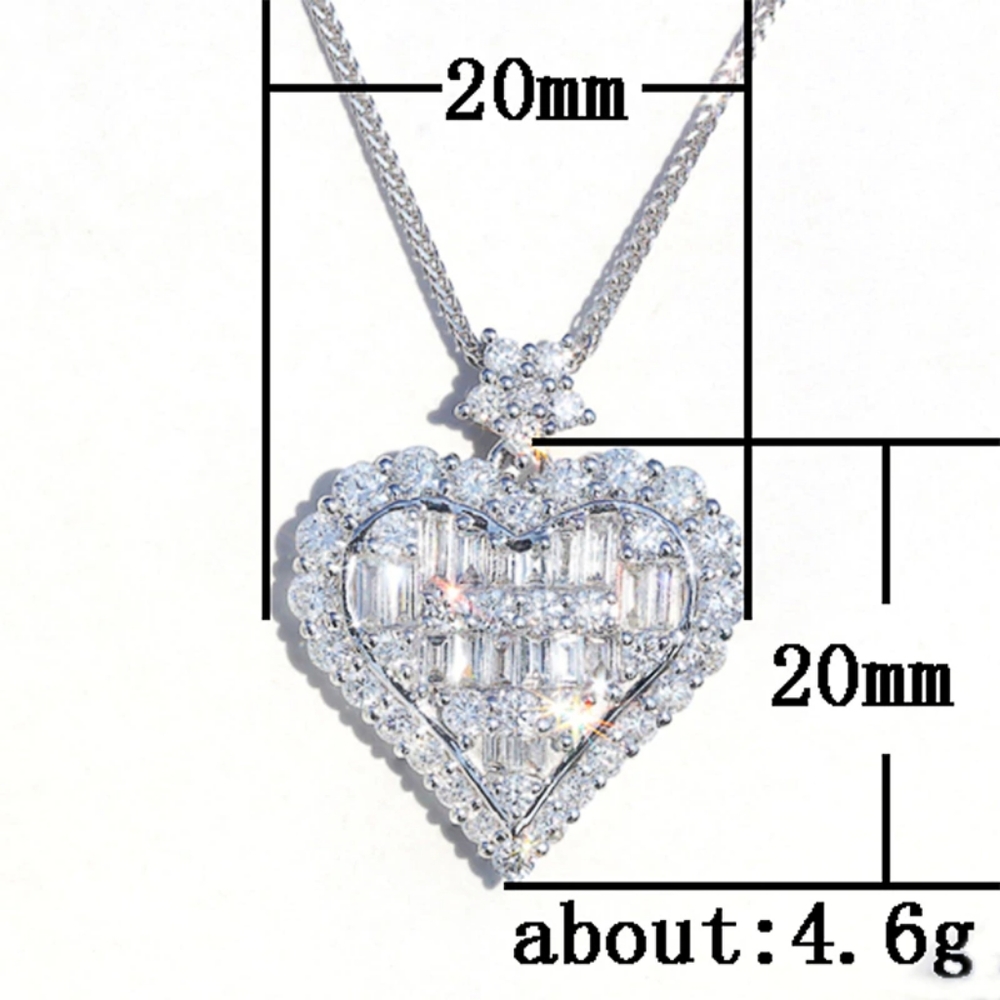 NEW 925 STERLING SILVER DIAMOND PENDANT NECKLACE - Picture 6 of 6